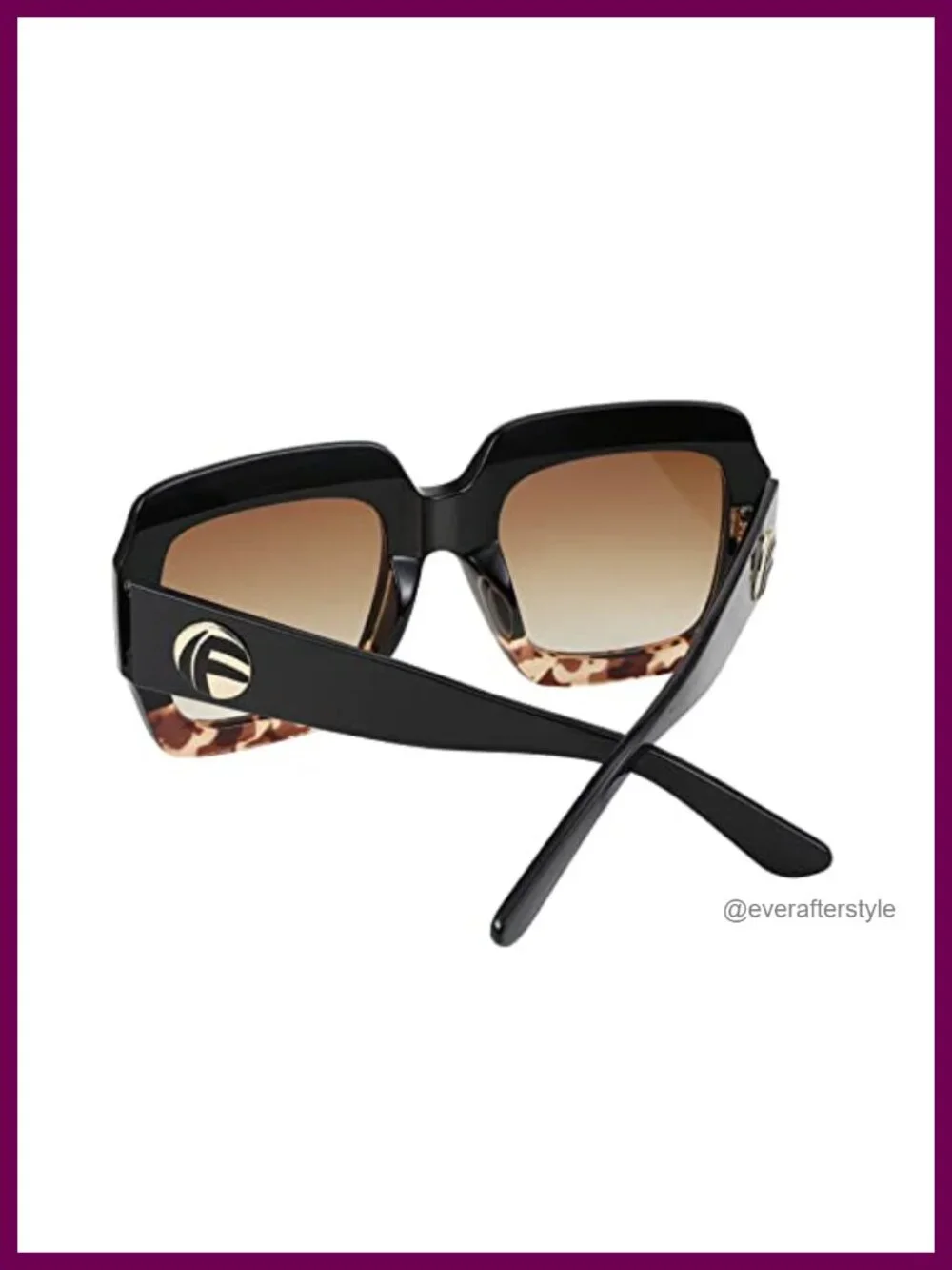 Retro Square Sunglasses Oversized Women Vintage Trendy Plastic Frame UV